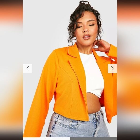 Boho unlined jersey cropped blazer New without tags. Size 24w - Picture 2 of 8